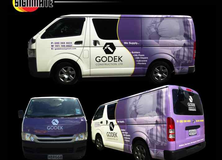Toyota Hiace commercial graphic, 3M vinyl cutting, full car wrapping, high quality digital print and cut, air release laminating