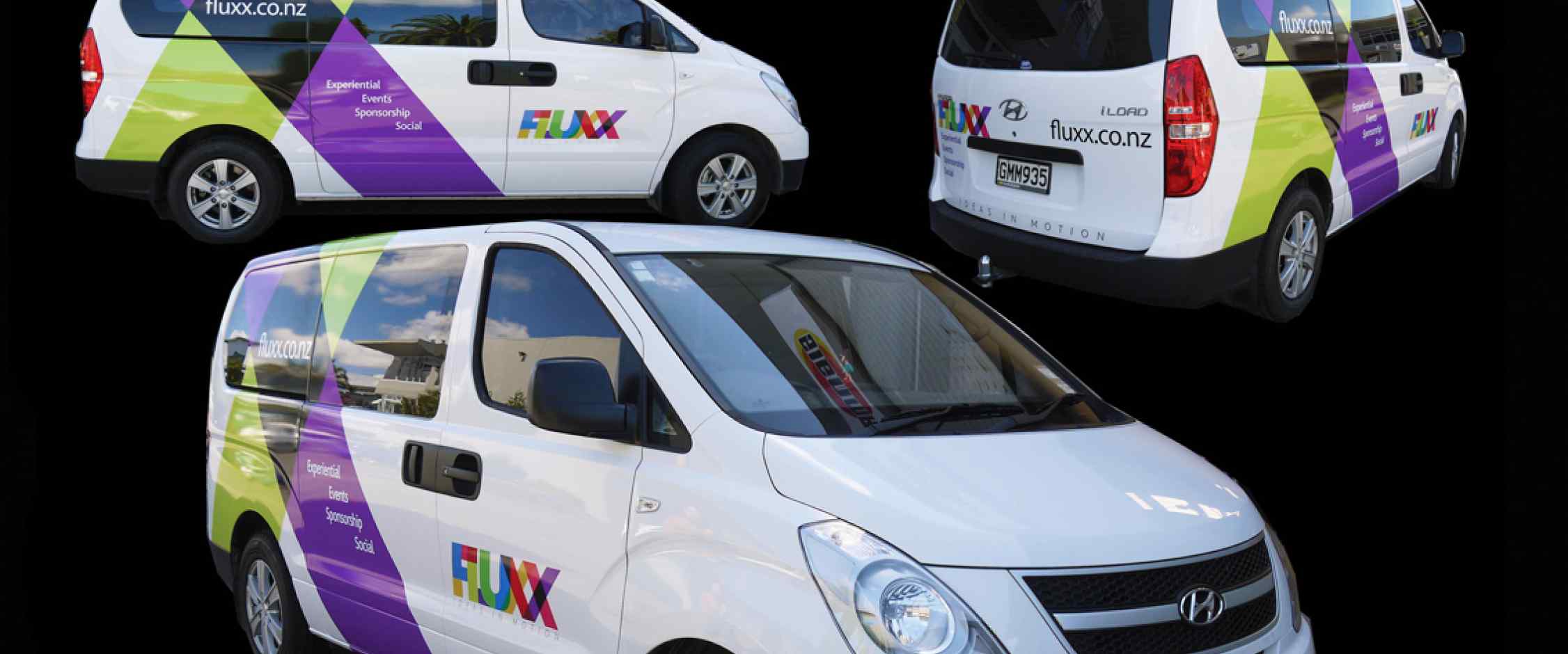 Hyundai van commercial graphic, 3M vinyl cutting, full car wrapping, high quality digital print and cut, air release laminating