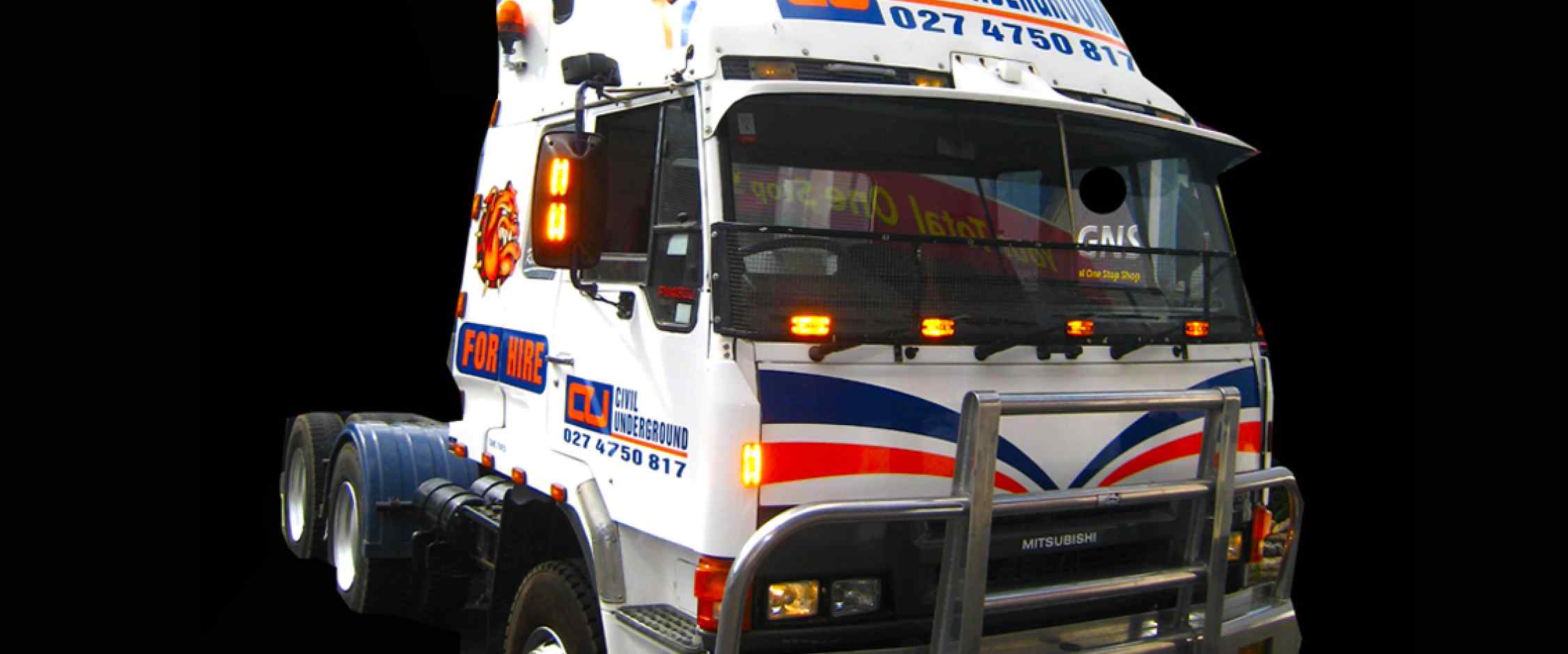 Mitsubishi truck commercial graphic, 3M vinyl cutting, wrapping, air release laminating