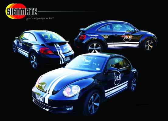 Commercial graphic, 3M vinyl cutting, full car wrapping, high quality digital print and cut, air release laminating, VW beetle
