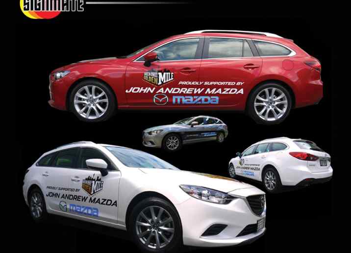 Mazda car promotion graphic, 3M vinyl cutting, full car wrapping, high quality digital print and cut, air release laminating