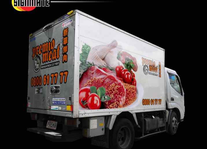 Toyota truck commercial graphic, 3M vinyl cutting, wrapping, high quality digital print and cut, air release laminating