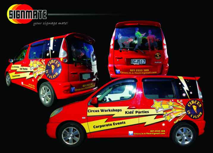 Commercial graphic, 3M vinyl cutting, full car wrapping, high quality digital print and cut, air release laminating, Toyota funcargo