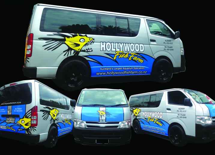 hollywoodfishfarm van car graphic